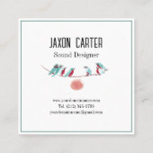 Vogel-Singplatte Quadratische Visitenkarte (Rückseite)