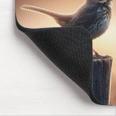 Vogel singt auf einem Fencepost Mousepad (Ecke)