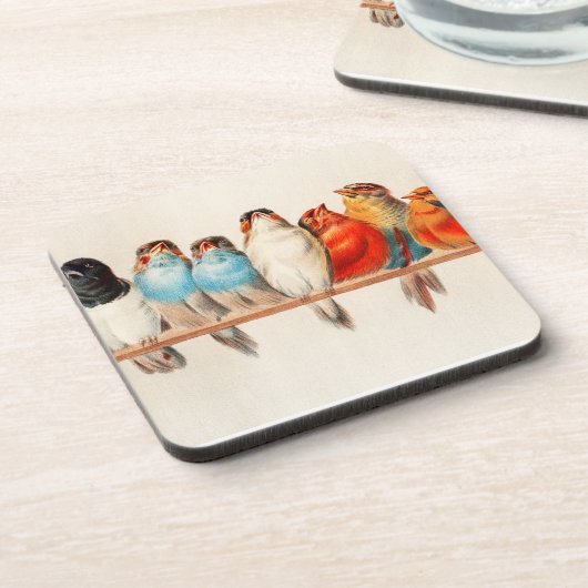 Vögel Sitzen Hübsch und ruhig Getränkeuntersetzer (Linke Seite)