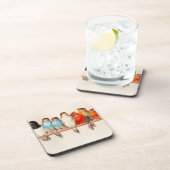 Vögel Sitzen Hübsch und ruhig Getränkeuntersetzer (Rechte Seite)