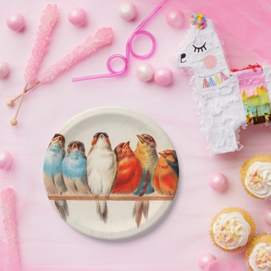 Vögel Sitzen Hübsch und ruhig Pappteller (Party)