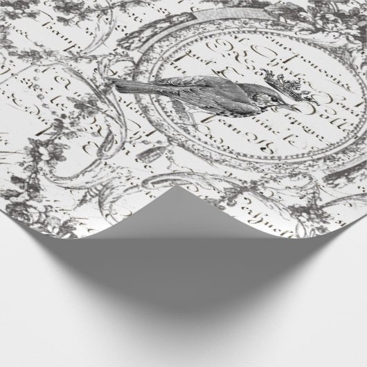 Vogel-Skript Decoupage Plakat Geschenkpapier (Ecke)