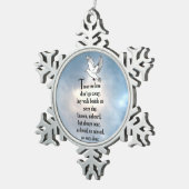 Vogel-"so geliebtes" Gedicht Schneeflocken Zinn-Ornament (Rechts)