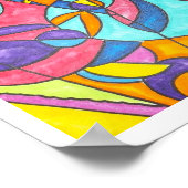 Vogel-Squawing in der Baummoderne geometrische Kun Poster (Ecke)