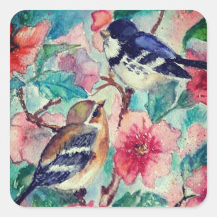 Vogel Sticker Spring - Aquarell