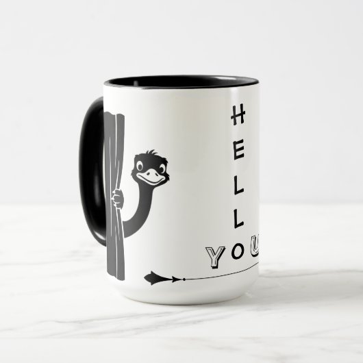 Vogel-Strauß-Fun-Tasse Peekaboo Tasse (Vorderseite Links)