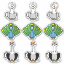 Vogel Swan, Peacock, StraußenCartoon