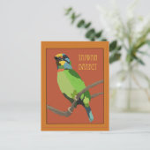 Vögel -- Taiwan-Bartvogel Postkarte (Stehend Vorderseite)