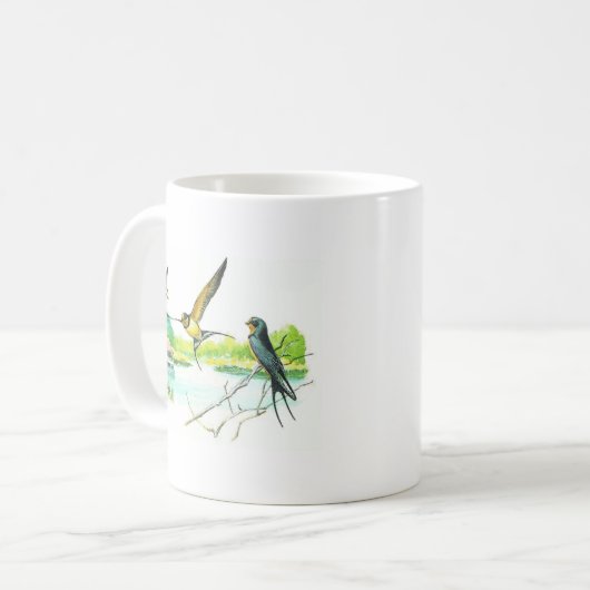 Vogel-Tasse - Scheunen-Schwalbe Kaffeetasse (Vorderseite Links)