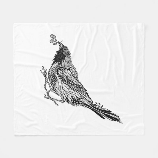 Vogel-Tätowierung Fleecedecke (Vorderseite (Horizontal))