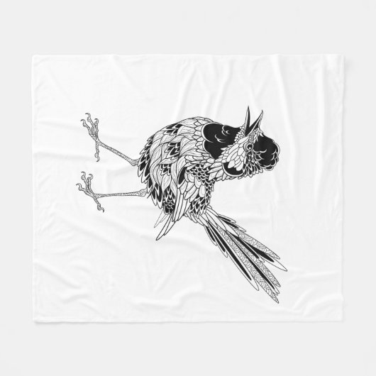 Vogel-Tätowierung Fleecedecke (Vorderseite (Horizontal))