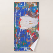 Vögel, Tiere und blühende Pflanze(rechts)Jakuchu Badehandtuch (Badehandtuch)