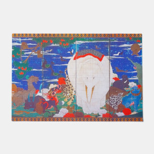 Vögel, Tiere und blühende Pflanze (rechts) Jakuchū Fußmatte