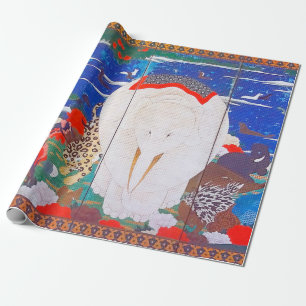 Vögel, Tiere und blühende Pflanze (rechts) Jakuchū Geschenkpapier
