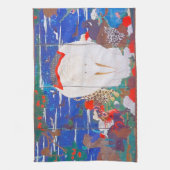 Vögel, Tiere und blühende Pflanze(rechts)Jakuchu Geschirrtuch (Vertikal)