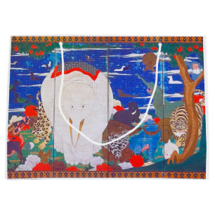 Vögel, Tiere und blühende Pflanze(rechts)Jakuchu Große Geschenktüte