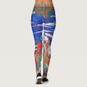Vögel, Tiere und blühende Pflanze(rechts)Jakuchu Leggings (Rückseite)