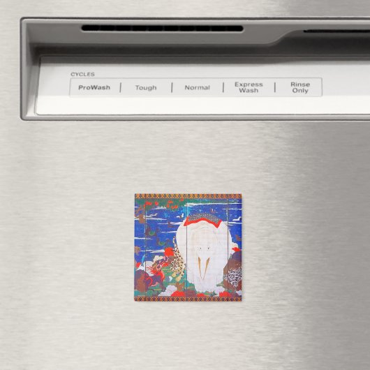 Vögel, Tiere und blühende Pflanze(rechts)Jakuchu Magnet (In Situ (Geschirrspüler))