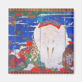 Vögel, Tiere und blühende Pflanze(rechts)Jakuchu Magnet (Vorne)