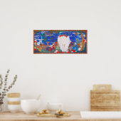 Vögel, Tiere und blühende Pflanze(rechts)Jakuchu Poster (Küche)