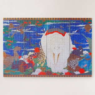Vögel, Tiere und blühende Pflanze (rechts) Jakuchū Puzzle