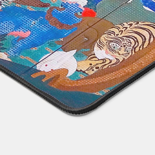 Vögel, Tiere und blühende Pflanze(rechts)Jakuchu Schreibtischunterlage (Ecke)