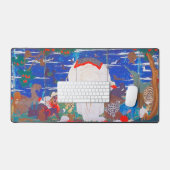 Vögel, Tiere und blühende Pflanze(rechts)Jakuchu Schreibtischunterlage (Tastatur & Maus)