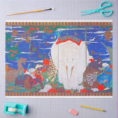 Vögel, Tiere und blühende Pflanze(rechts)Jakuchu Seidenpapier (Basteln)