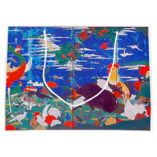 Vögel, Tiere und blühende Pflanze (Verlassen) Jaku Große Geschenktüte