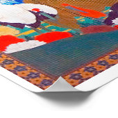 Vögel, Tiere und blühende Pflanze (Verlassen) Jaku Poster (Ecke)