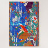 Vögel, Tiere und blühende Pflanze (Verlassen) Jaku Puzzle (Vertikal)