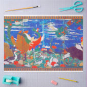 Vögel, Tiere und blühende Pflanze (Verlassen) Jaku Seidenpapier (Basteln)