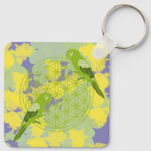 Vögel, Tiertotem,Zen,Chakra,Blume des Lebens,Blume Schlüsselanhänger (Rückseite)