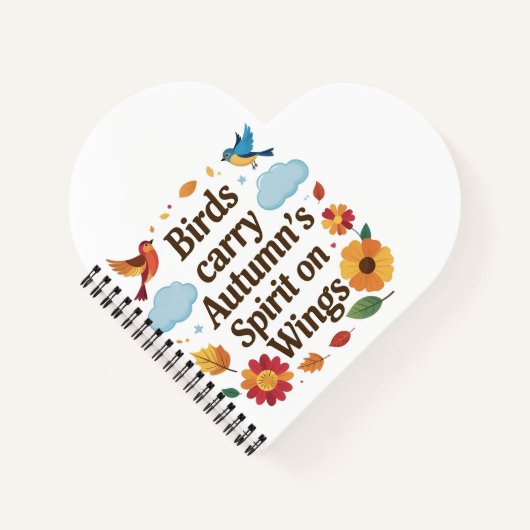 Vögel tragen den Geist des Herbstes auf den Flügel Notizblock (Vorderseite)