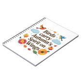 Vögel tragen den Geist des Herbstes auf den Flügel Notizblock (Linke Seite)