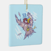 Vögel treffen auf ein Hausfenster Keramikornament (Rechts)