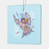 Vögel treffen auf ein Hausfenster Keramikornament (Links)