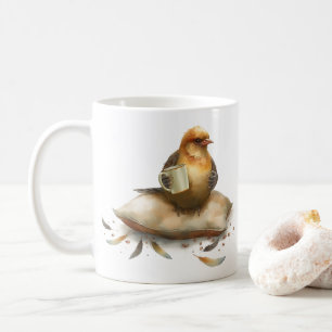 Vogel trinkt Kaffee: Ein Whimsikisches Morgen ☕ Kaffeetasse