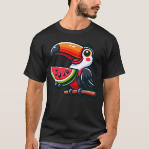 Vogel Tukan Paradiesvogel Melone Wassermelone Fami T-Shirt