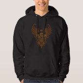 Vogel-u. Schild-Zuckerschädel (Braun) Hoodie (Vorderseite)