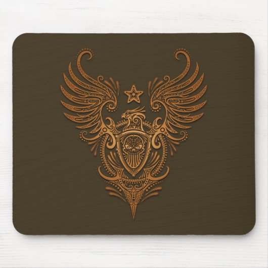Vogel-u. Schild-Zuckerschädel (Braun) Mousepad (Vorne)