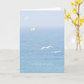 Vögel über dem Ozean Denken Sie an Ihr Beileid Karte (Gelbe Blume)