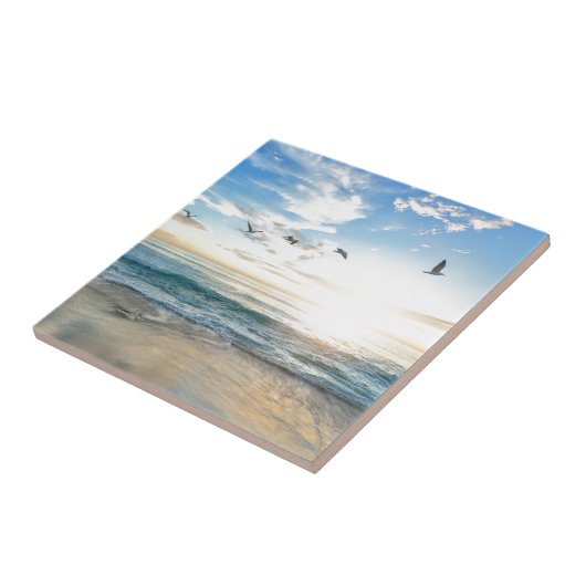 Vögel über dem Strand Fliese (Seite)