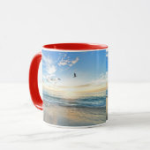 Vögel über dem Strand Tasse (Vorderseite Links)