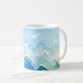 Vögel über den Meereswellen Kaffeetasse (VorderseiteRechts)