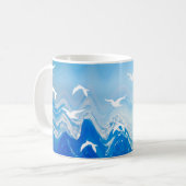 Vögel über den Meereswellen Kaffeetasse (Vorderseite Links)