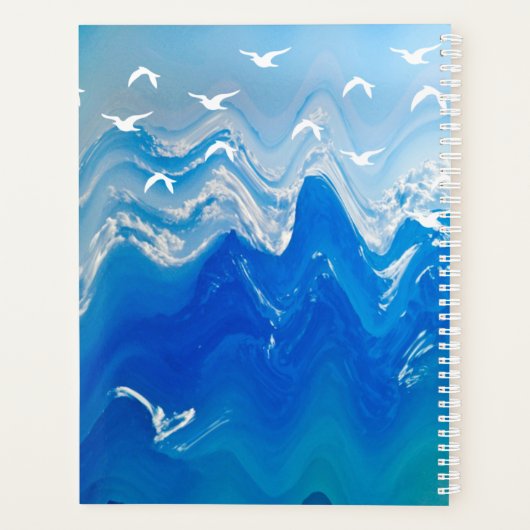 Vögel über den Meereswellen Planer (Rückseite)