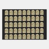 Vogel über der Hütte durch Stream im Schnee im Vog Geschenkpapier Set (Vorderseite)