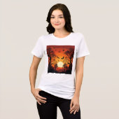 Vögel über goldenem Sonnenuntergang fliegen, ruhig Tri-Blend Shirt (Vorderseite voll)