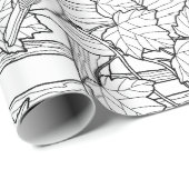 Vögel und Ahornbaum U-Farbe Geschenkpapier (Rolleneckpunkt)